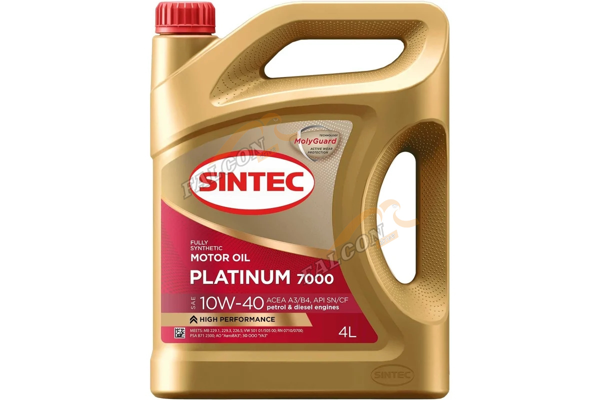А/масло SINTEC Платинум 7000 10W40  API SN ACEA A3/B4 4л 