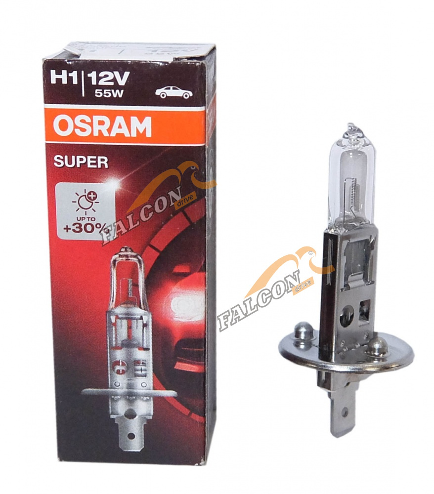 Лампа H1 галог 12V55W+30% (Osram) 64150SUP P14.5s 