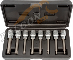 Головки набор 1/2" Torx 8 пр со вставками удлин тип Т(АвтоДело) кейс (15000) 39600