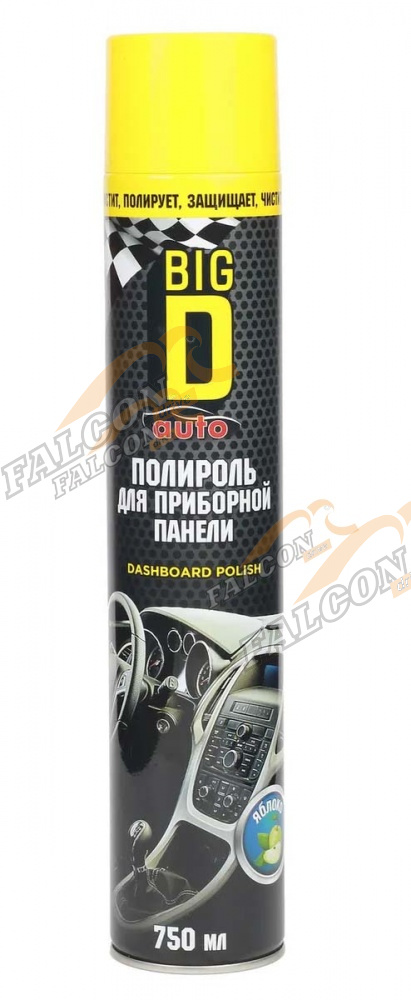 Полироль салона для пластика аэр 750 мл (Big D/Биг ДИ) яблоко (аналог Плак)