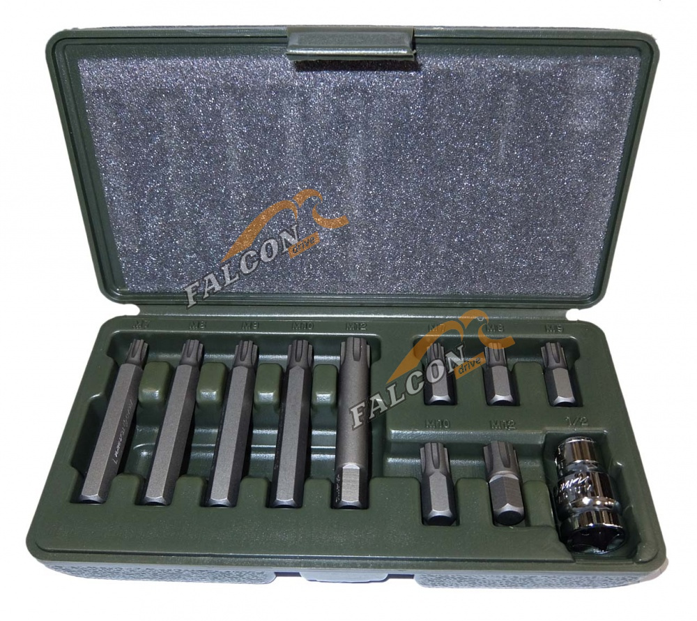 Вставки набор Ribe 3/8" 11 пр (ДТ) с переходником 1/2"(636391)