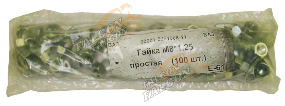 Гайка М8*1,25 простая 100шт