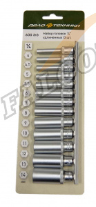 Головки набор 1/4" 6 гр 13 пр (ДТ) 4-14мм удлин 600313