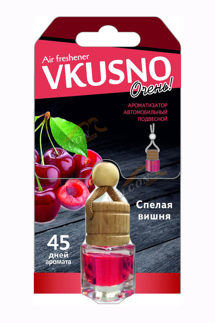 Ароматизатор подвес жидкий (FRESHCO) "Vkusno" Вишня AR1VB007 дерево+стекло