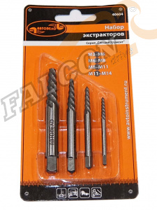 Набор экстракторов М3-М14 4шт (АвтоДело) блистер (11684) 40604