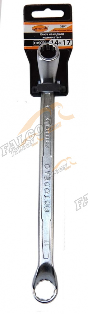 Ключ накидной коленч 14*17 (АвтоДело) Professional (13564) 38147