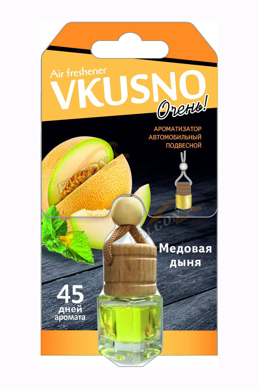 Ароматизатор подвес жидкий (FRESHCO) "Vkusno" Дыня AR1VB006 дерево+стекло