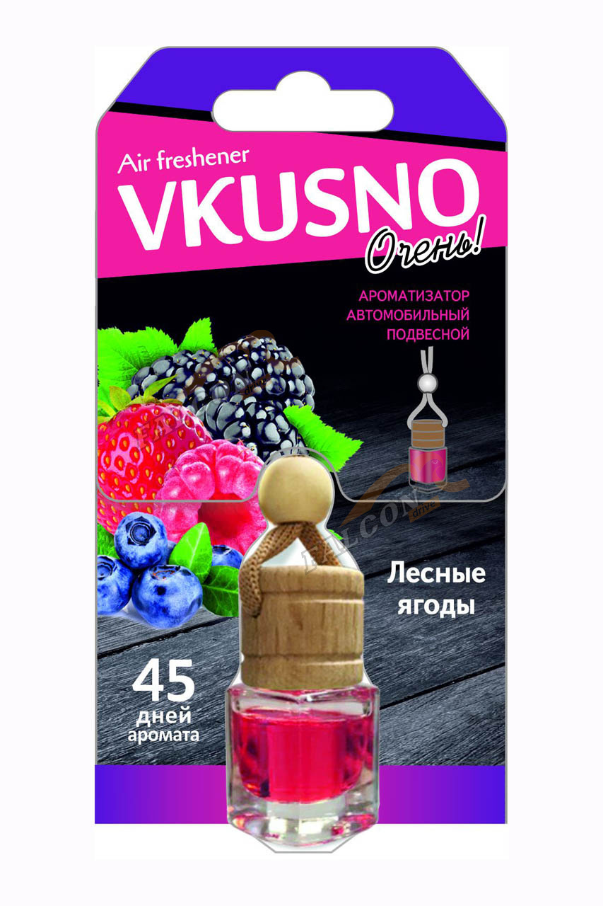 Ароматизатор подвес жидкий (FRESHCO) "Vkusno" Лесные ягоды AR1VB004 дерево+стекло